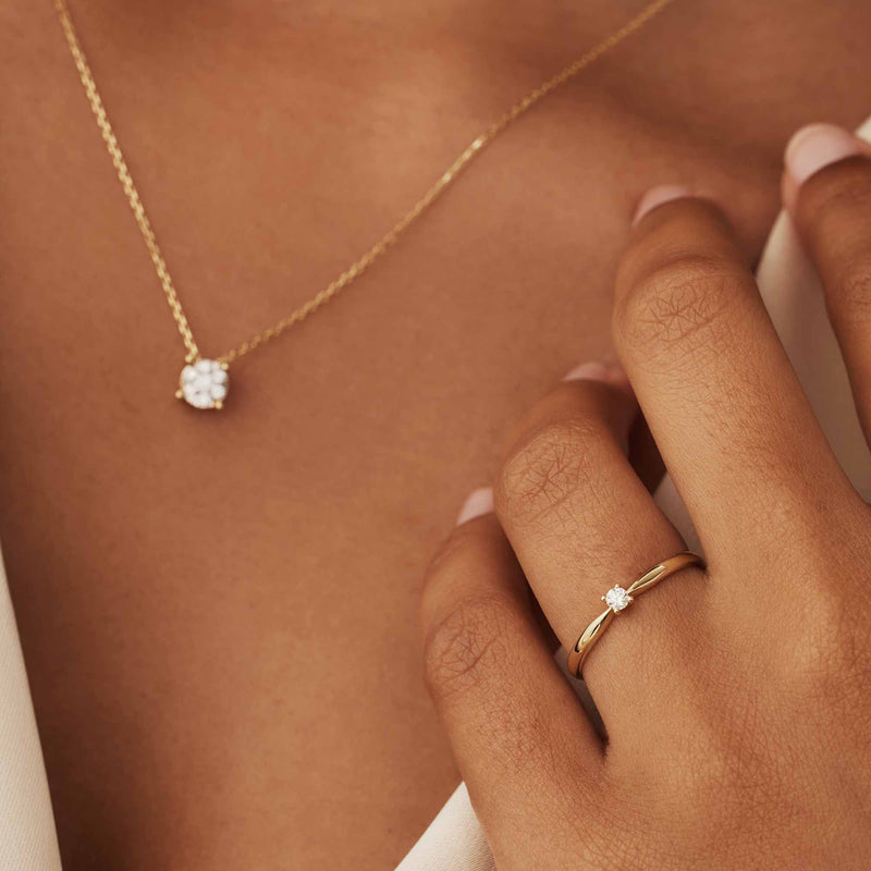 Isabel Bernard De la Paix Céline 14 karaat gouden ring | diamant 0.05 ct | IBD330001-48-zoom-