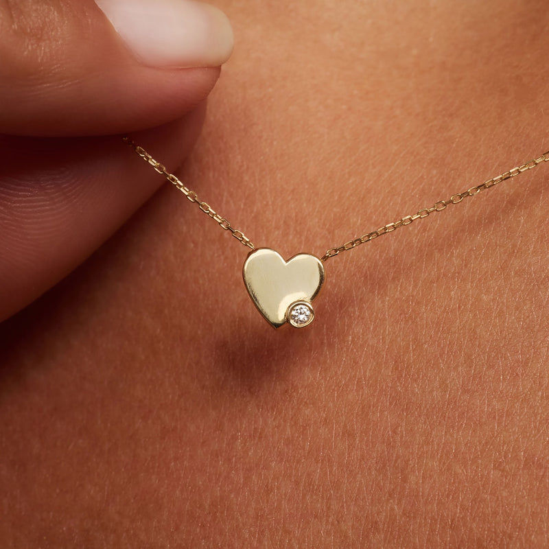 Isabel Bernard De la Paix Amore 14 karaat gouden collier met diamant 0.02 karaat IBD350028-zoom-