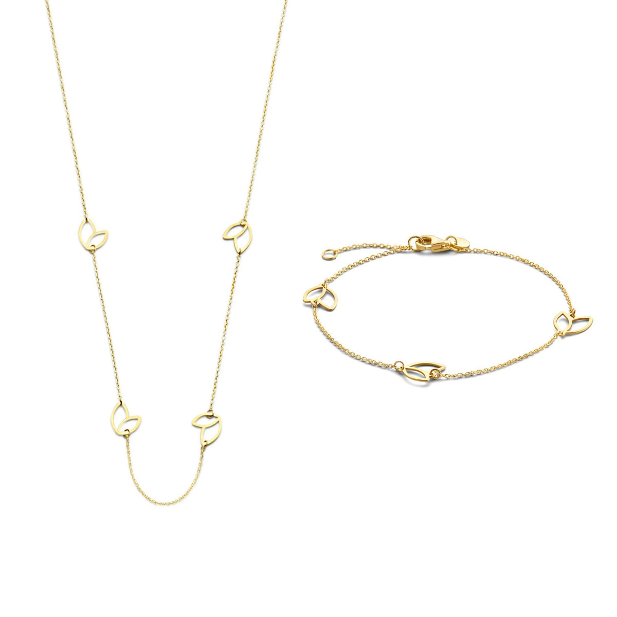 Isabel Bernard Cadeau d'Isabel 14 karat gold necklace and bracelet gift set IB90187