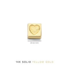 Isabel Bernard Le Carré Felie 14 Carat Golden cube Charm Heart IB350044