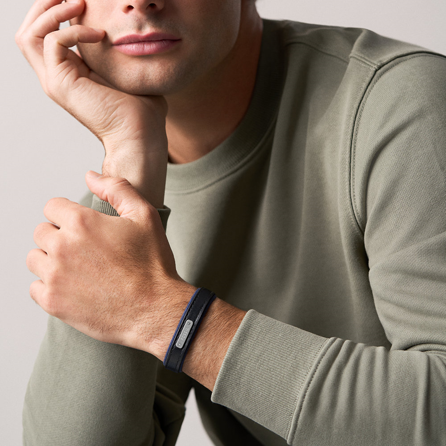 Fossil Everett Leather Men's Bracelet JA7316998