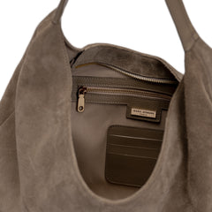 Isabel Bernard Honoré Grace taupe suede shoulder bag IB25093-178