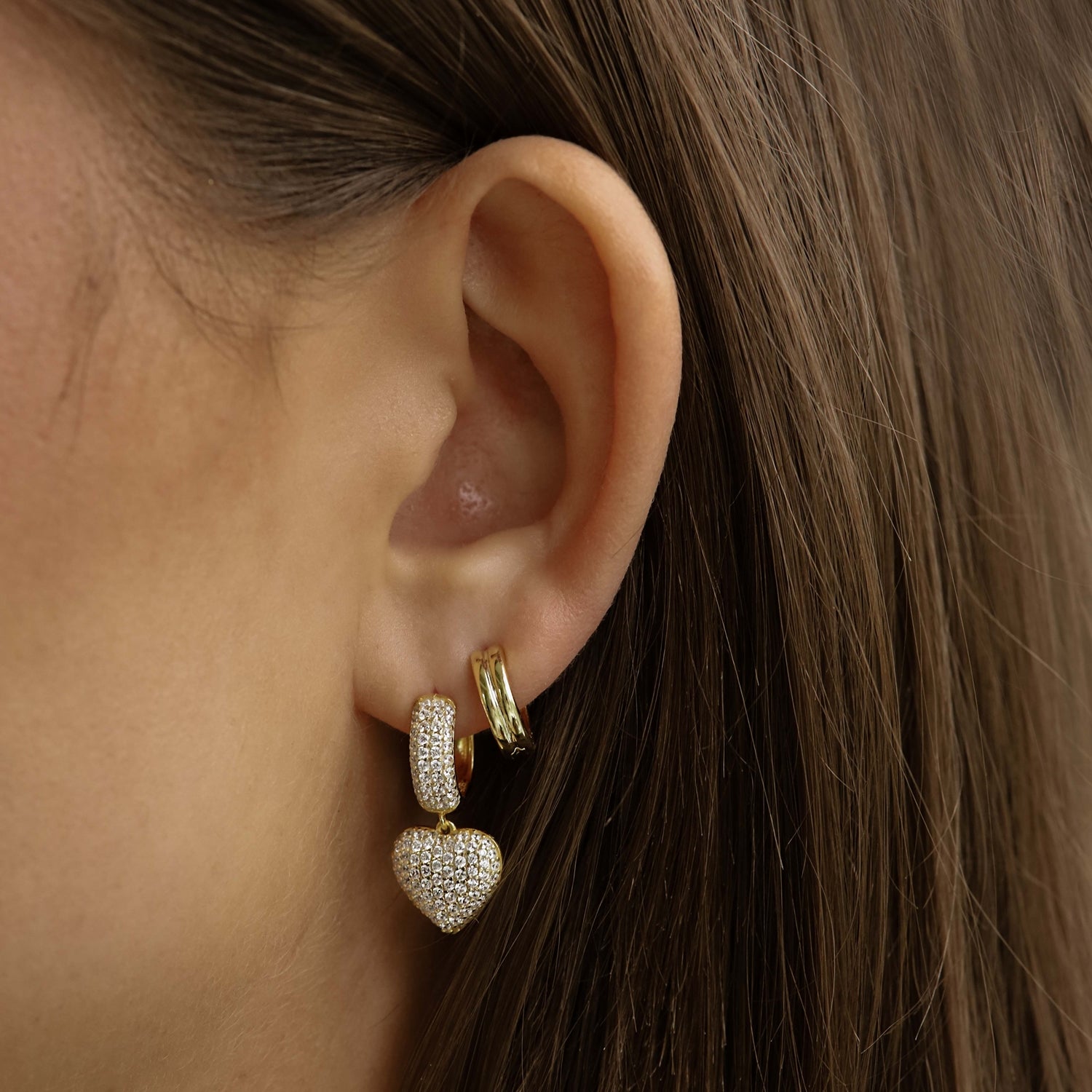 Karma 925 Sterling Silver Zirconia Lulu Heart Earrings A172GP