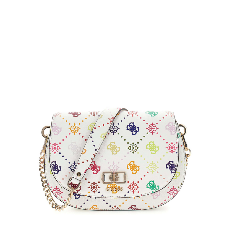 Guess Emelie Multi Logo Flap Shoulder Bag HWGM99-28200-MUO-zoom-