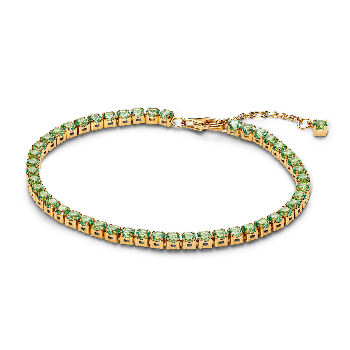 Pandora Timeless Gold Plated Sparkling Green Tennis Bracelet 561469C02-18