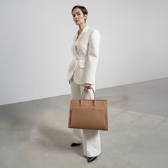 Isabel Bernard Honoré Nadine Camel Calfskin Handbag IB25053