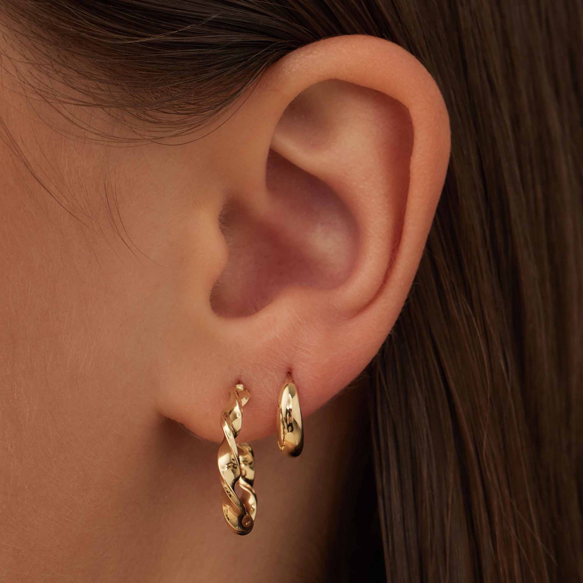 Isabel Bernard Rivoli Morgane 14 Carat Golden Hoop Earrings IB360247