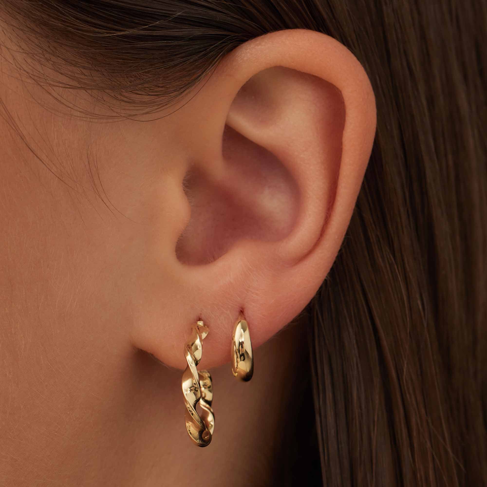 Isabel Bernard Rivoli Morgane 14 Carat Golden Hoop Earrings IB360247