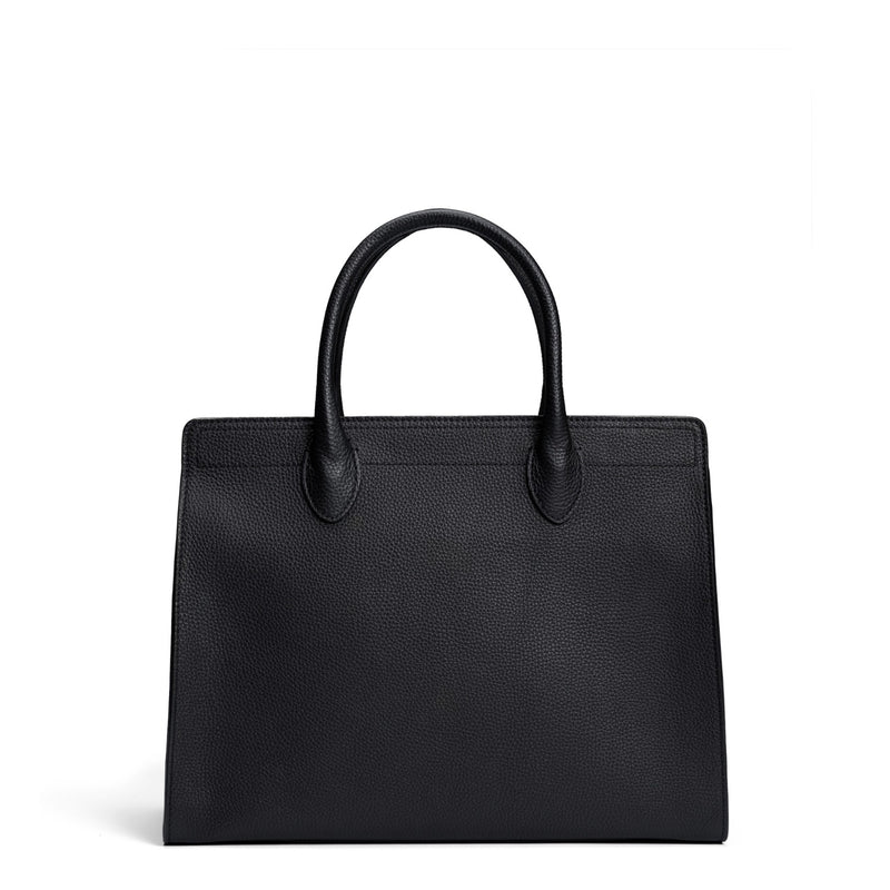 Isabel Bernard Honoré Nadine zwarte kalfsleren handtas met 13 inch laptopvak IB25110-001-13-zoom-