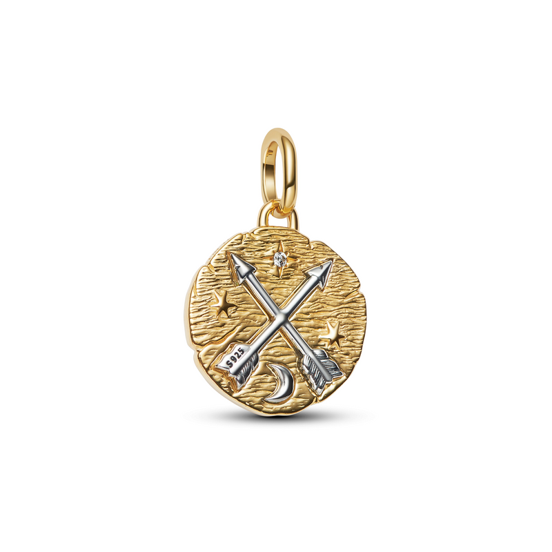 Pandora ME Gold Plated Arrows Coin Charm 764081C01-zoom-