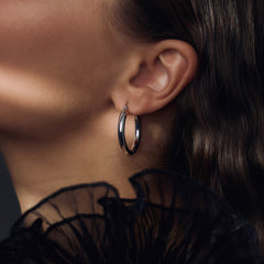 Parte Di Me Bibbiena Poppi Casentino 925 Sterling Silver Hoop Earrings PDM36153