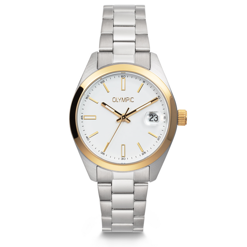 Olympic Louise Zilver en Wit Dameshorloge OL75DSS004B-zoom-