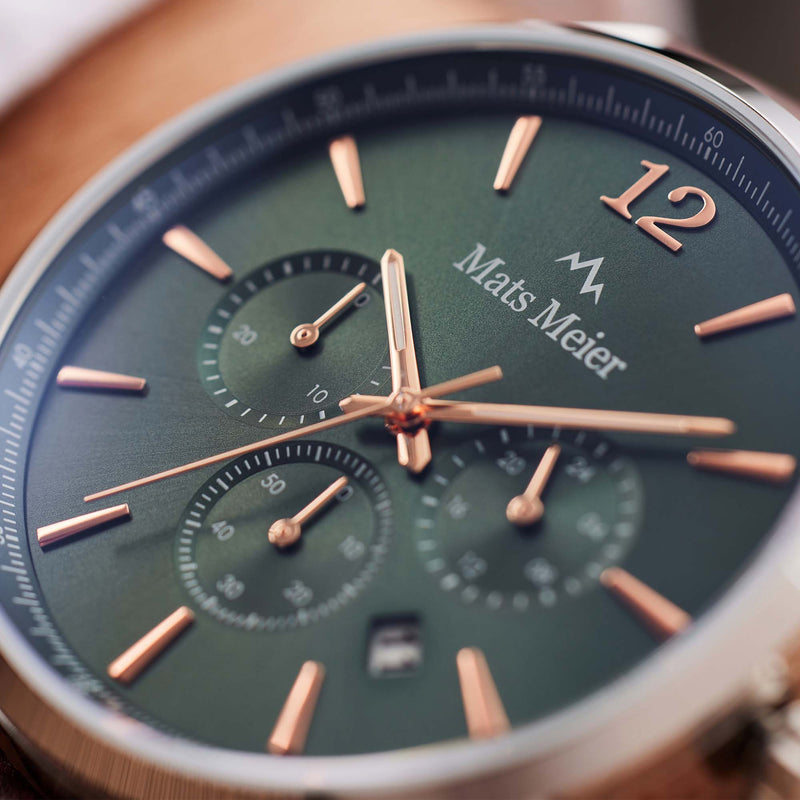 Mats Meier Grand Cornier Chrono Groen/Bruine Horloge MM00121-zoom-