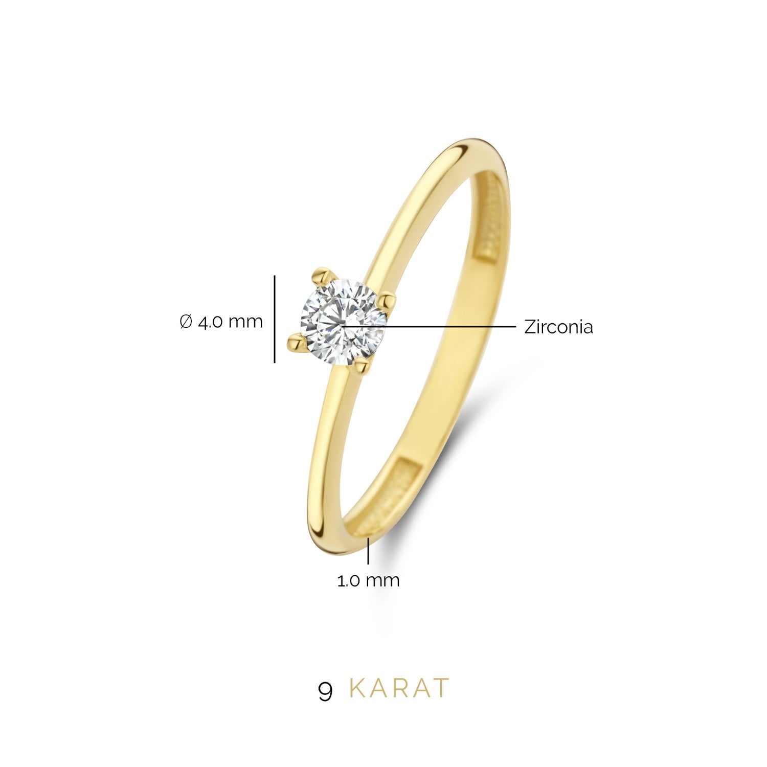 Beloro Jewels Monte Napoleone Stella 9 carat gold Ring BO330002-50