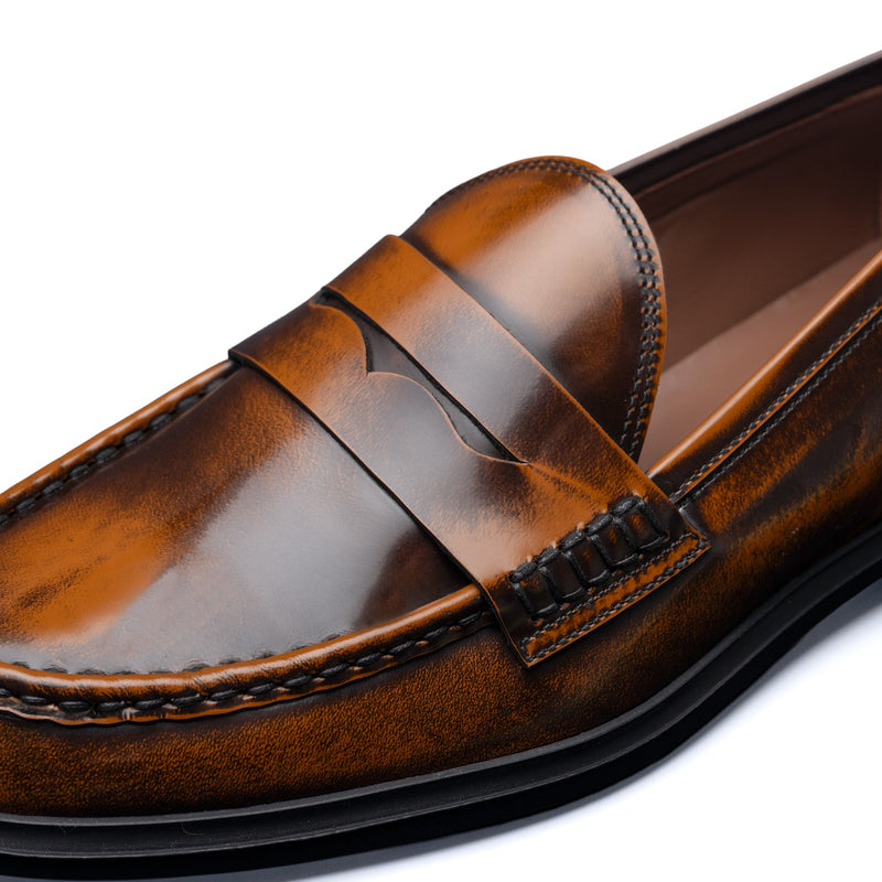 Isabel Bernard Vendôme Blandine cognac loafers van spazzolato leer IB51015-636-35-zoom-