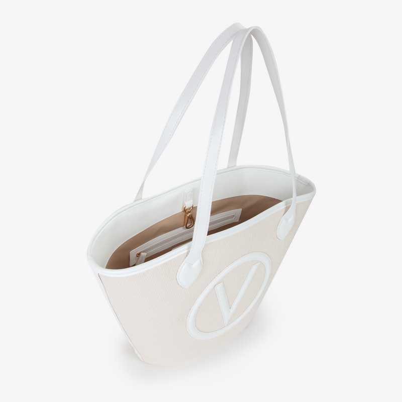 Valentino Bags Covent Beige & White Shopper VBS7QO02CANNATUR/BIANCO-zoom-