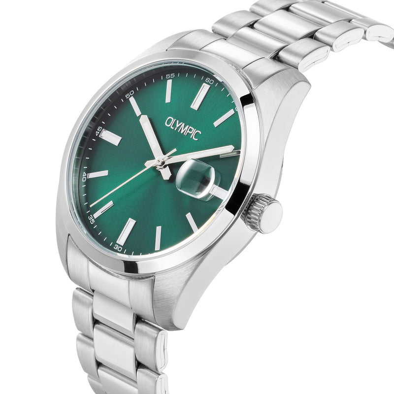 Olympic Louis Zilver en Groen Herenhorloge OL75HSS001-zoom-