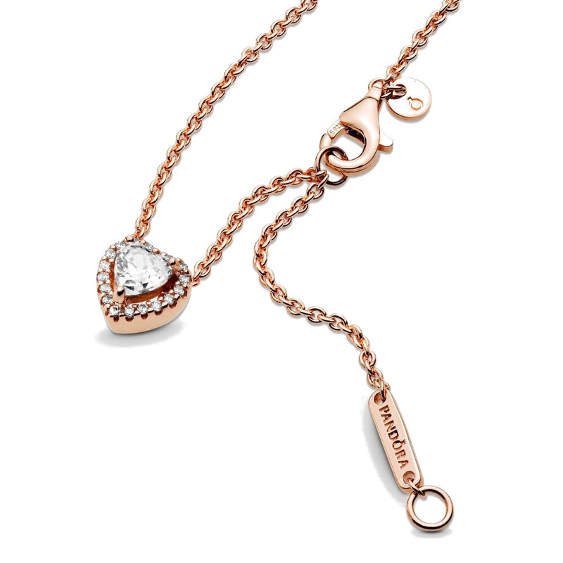 Pandora Timeless Sparkling Heart Necklacewith14 Carat RoseGold Plating 388425C01-45 (Length: 45.00 cm)-zoom-