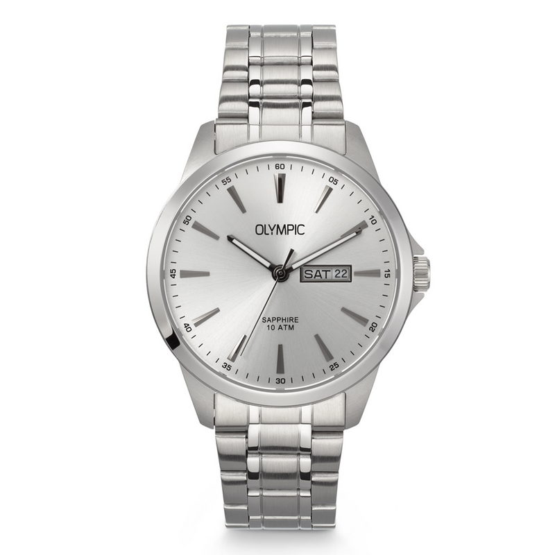 Olympic John Zilverkleurig Herenhorloge OL26HSS320-zoom-
