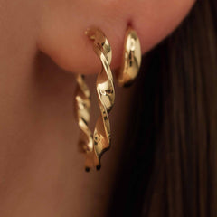 Isabel Bernard Rivoli Odette 14 Carat Golden Hoop Earrings IB360241