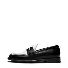 Vendôme Blandine Black and White Calfskin Leather Loafers IB51015-10176-37
