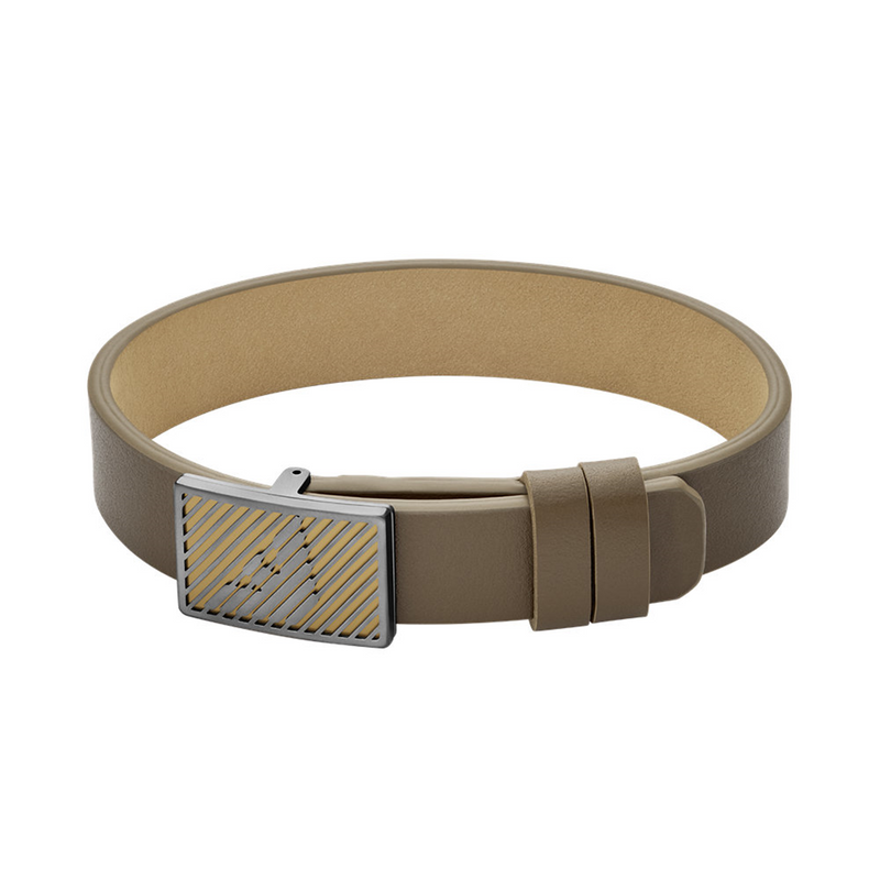Emporio Armani Brown Leather Bracelet EGS3240060-zoom-