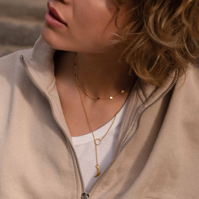 Violet Hamden Luna 925 Sterling Zilveren Gold Plated Choker met Munten VH15001-zoom-