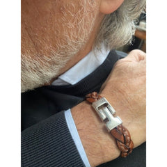 Josh Cognac Leather Bracelet 24303-bra-S/Cognac/L