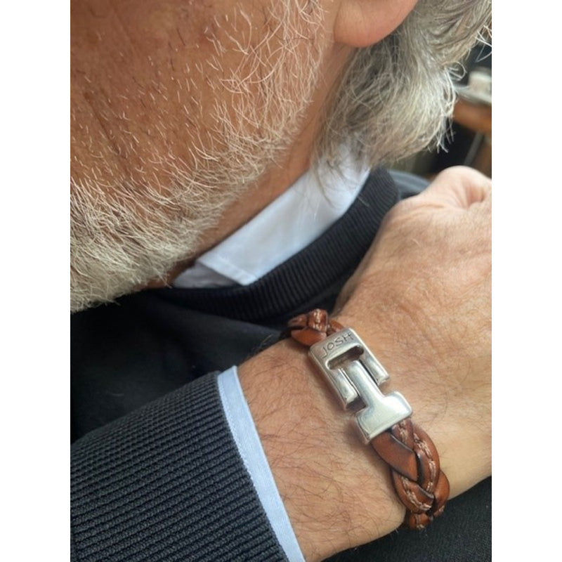 Josh Cognac Leather Bracelet 24303-bra-S/Cognac/L-zoom-