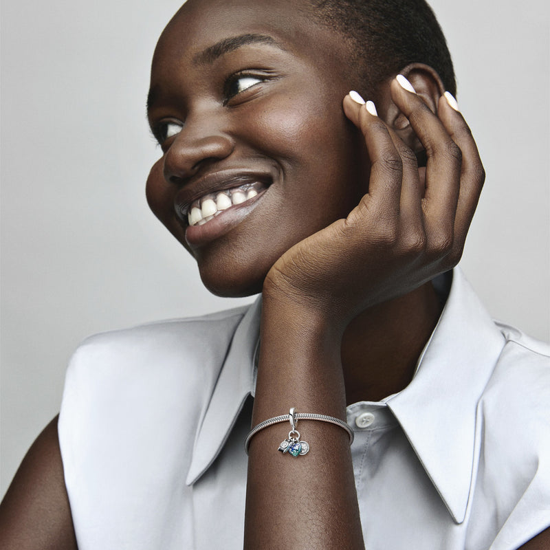 Pandora Moments 925 Sterling Silver Camera, Heart And Compass Charm 792703C01-zoom-