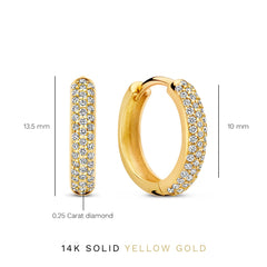 Isabel Bernard De la Paix Laure 14 Karat Gold Earrings With Diamond 0.25 Carat IBD360030