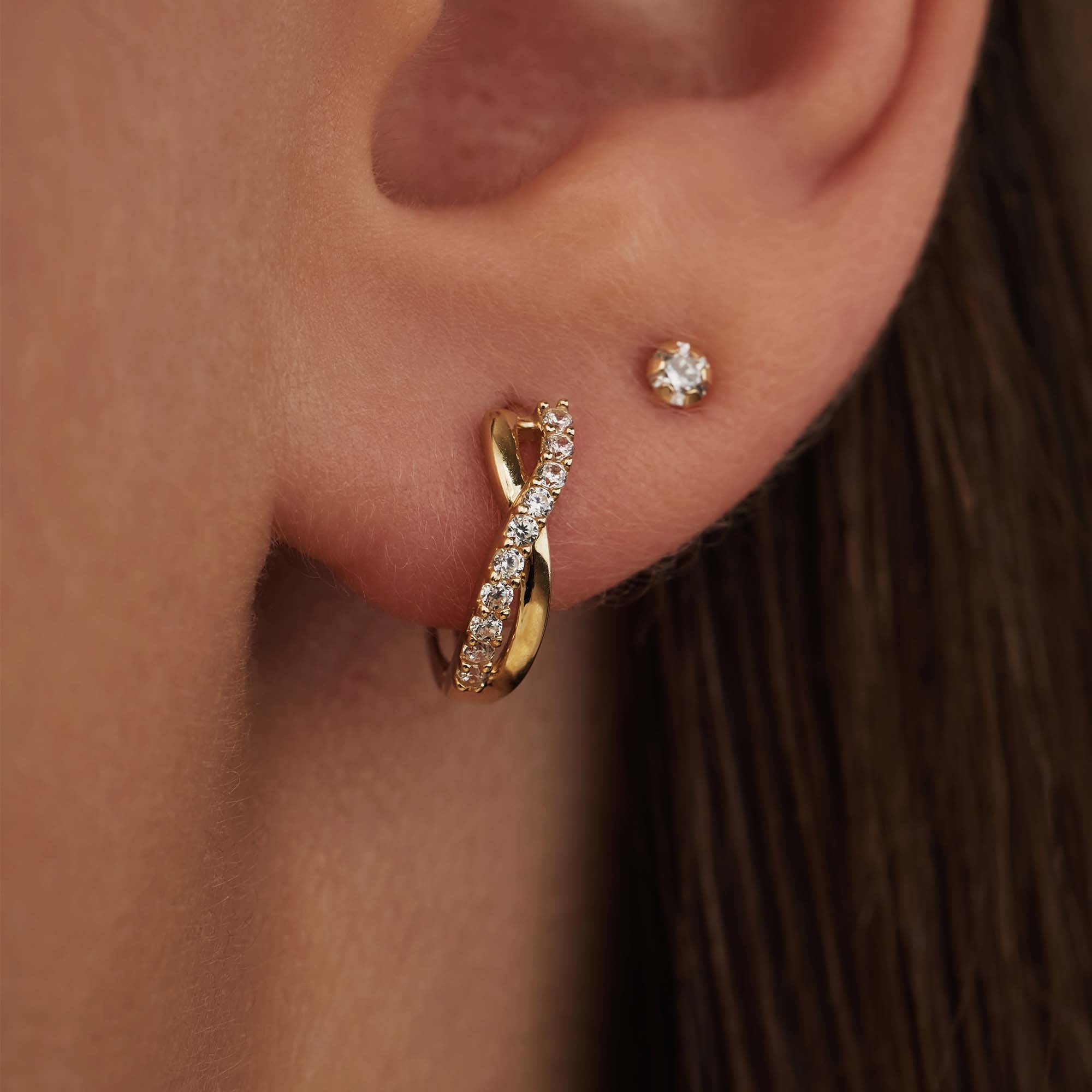 Isabel Bernard Rivoli Esmée 14 Carat Golden Hoop Earrings IB360138