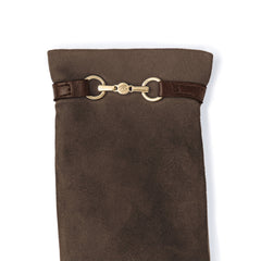 Isabel Bernard Honoré Marcelia dark brown goatskin suéde leather gloves IB67001-131-6.5