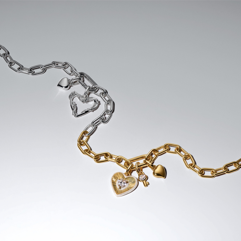 Pandora ME Gold Plated Two-Tone Link Chain 364343C00-45-zoom-