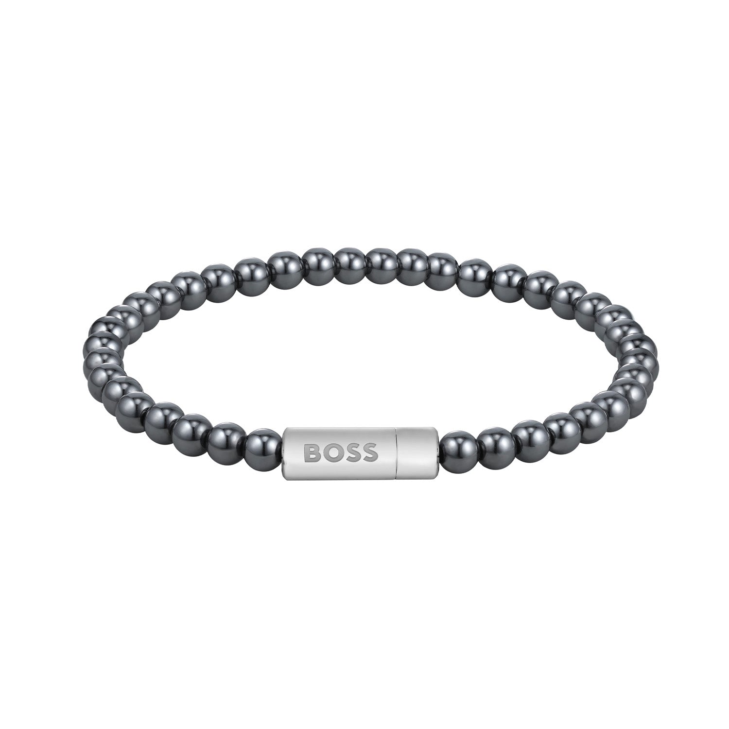 Hugo Boss BOSS Grey Beaded Gemstone Bracelet HBJ1580790M