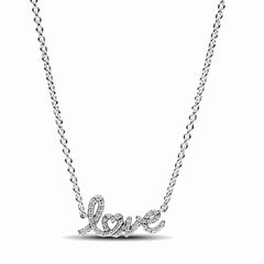 Pandora Moments 925 Sterling Silver Love Necklace 393076C01-45